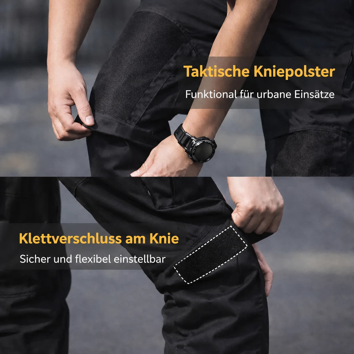Taktische Kniepolster mit Klettverschluss
