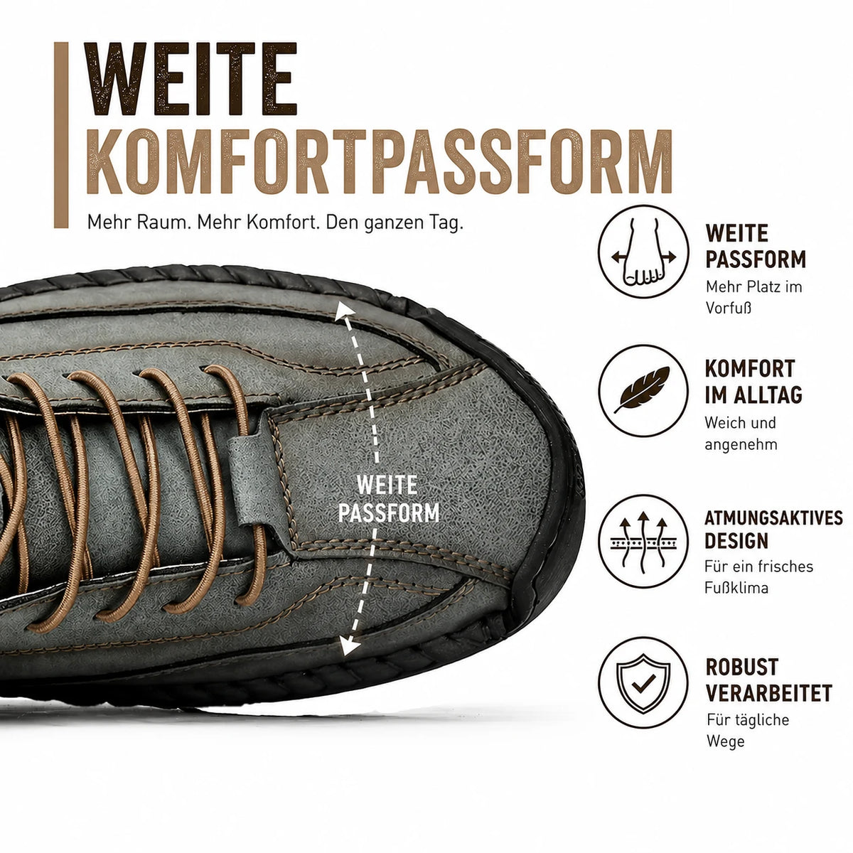 Weite Komfortpassform