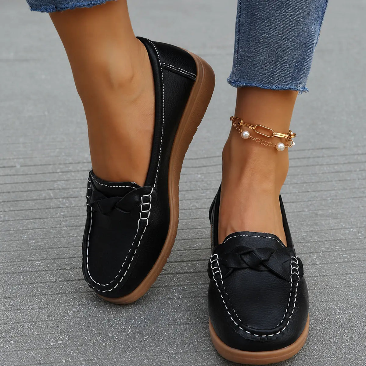 Damen Orthopädische Slip-On Loafer | Weiches Leder Gehschuhe