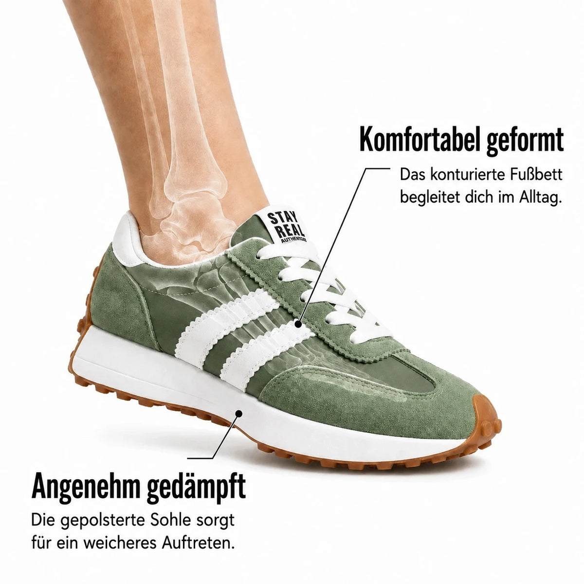 Komfortabel geformt und angenehm gedämpft