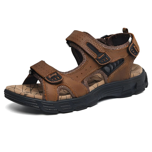 Herren-Sandalen mit Klettverschluss und Kontrastnähten