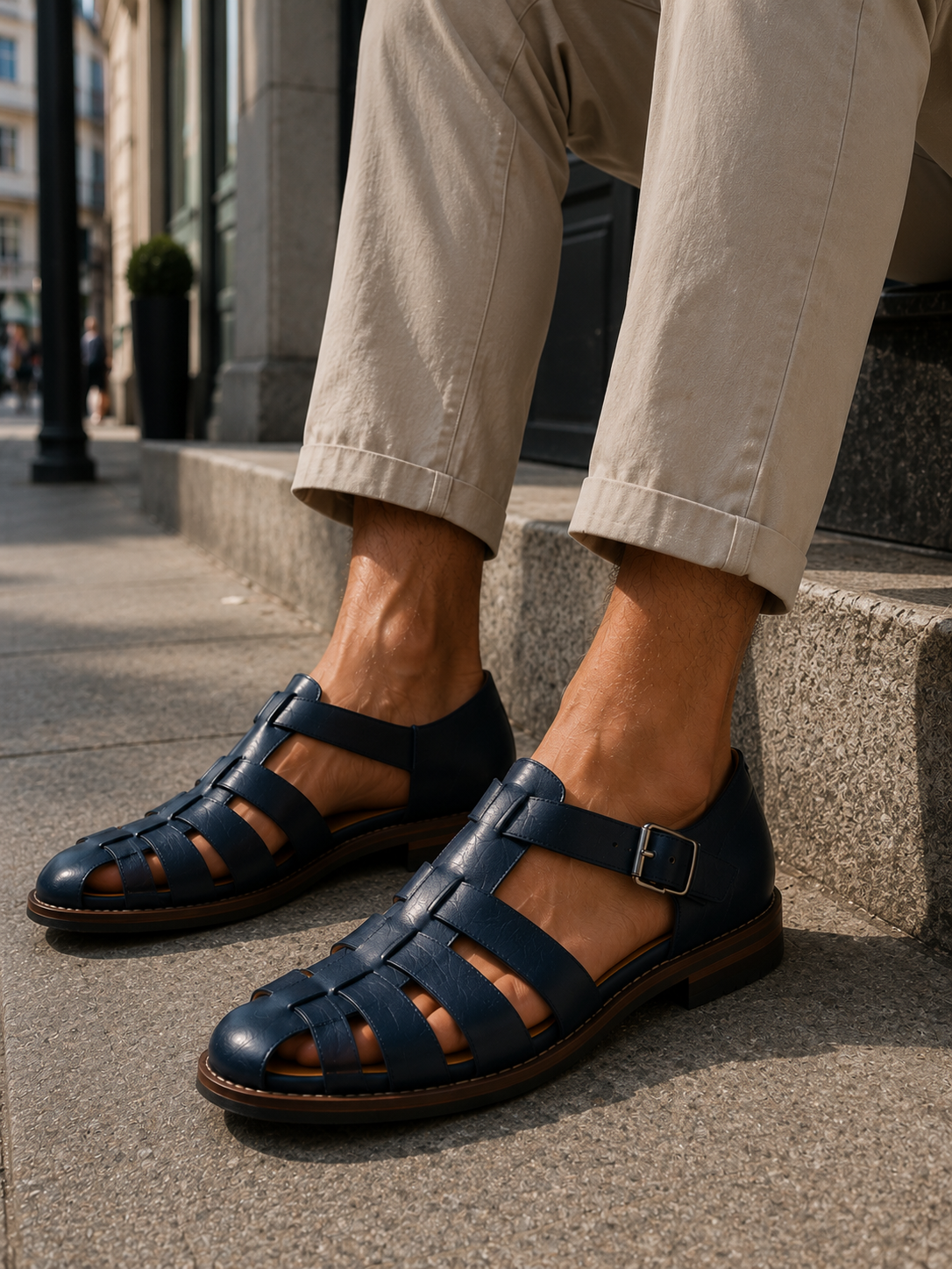 Herren-Fischersandalen mit geschlossener Spitze