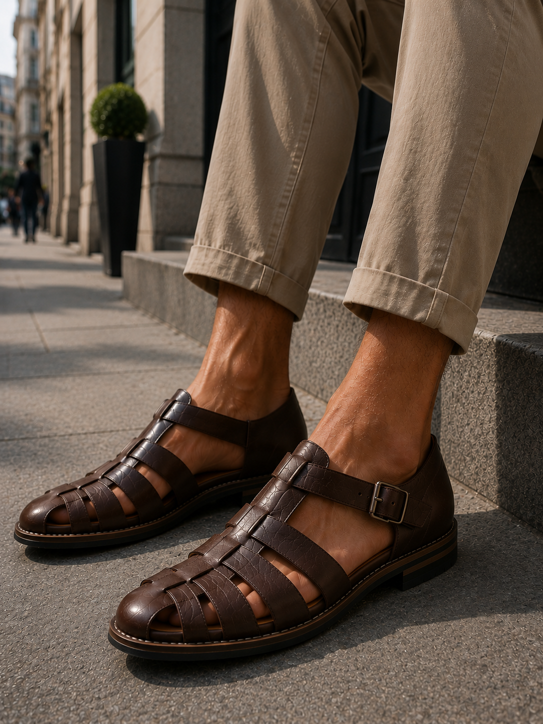 Herren-Fischersandalen mit geschlossener Spitze
