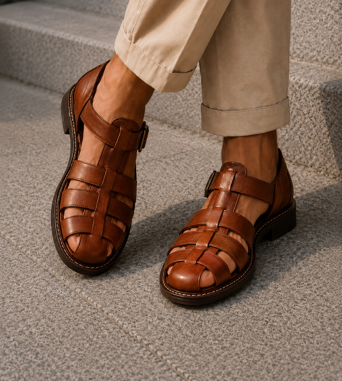 Herren-Fischersandalen mit geschlossener Spitze