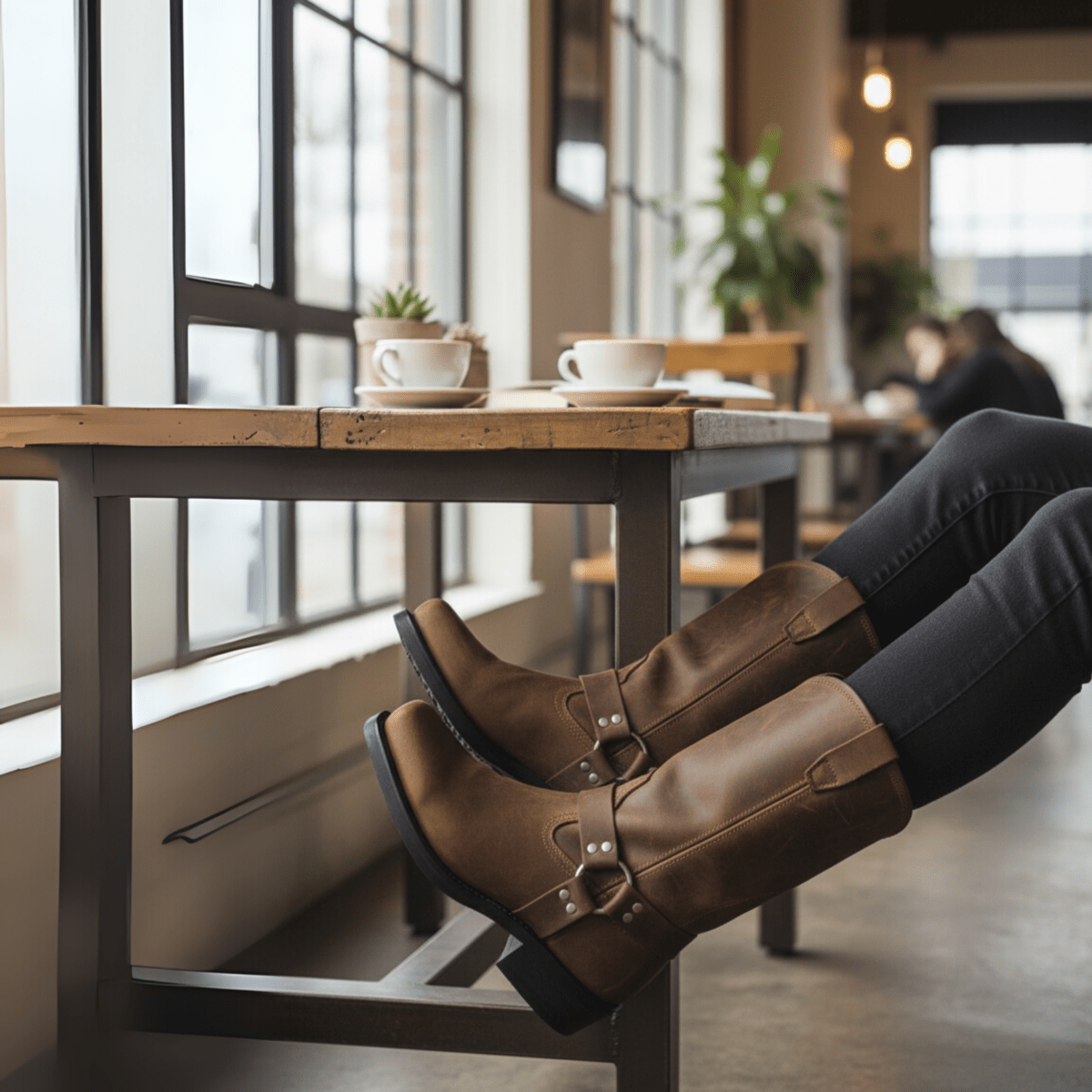 Herren-Stiefel mit Harness-Riemen