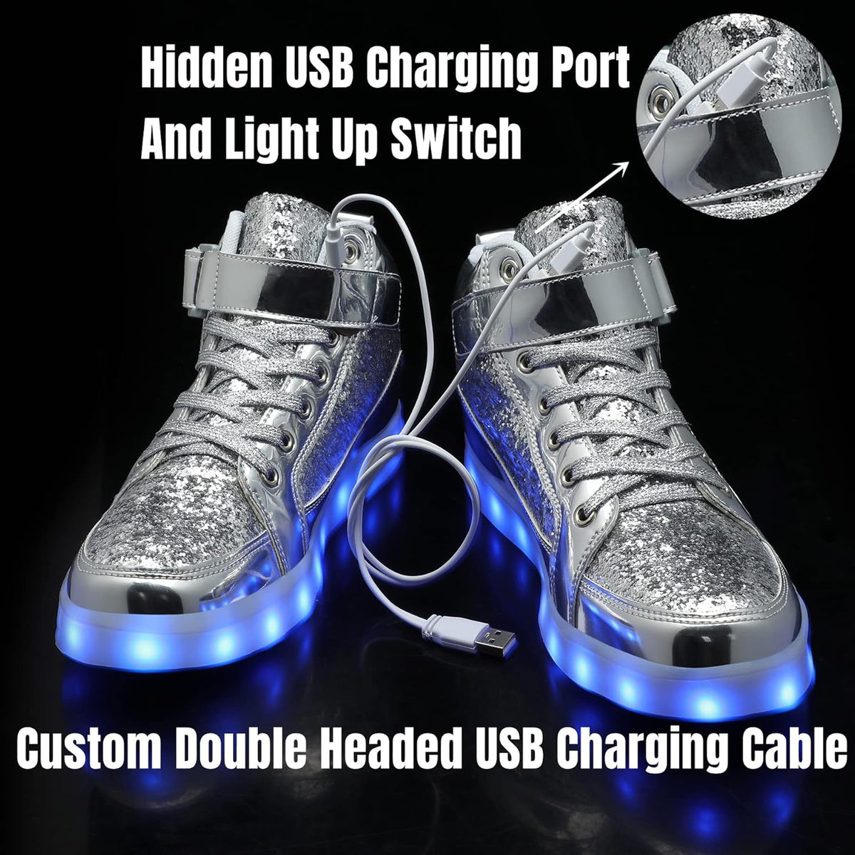 Herren-LED-Sneaker mit USB-Ladefunktion