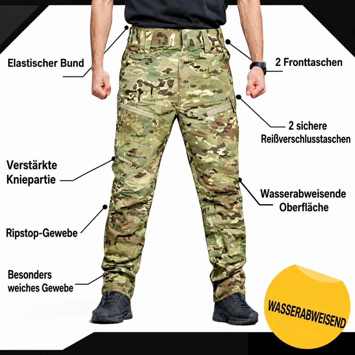 Funktionale Details der Multicam-Hose