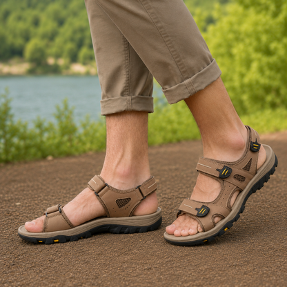 Herren Breite Zehenbox Verstellbare Orthopädische Stützsandalen