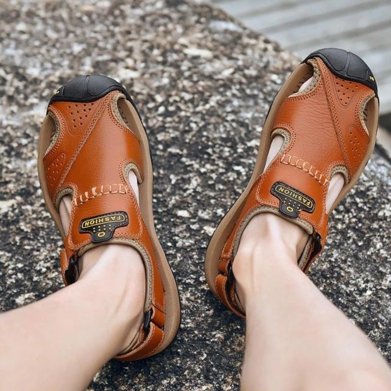 Herren Extra Breite Zehen Orthopädische Sandalen mit verstellbaren Riemen