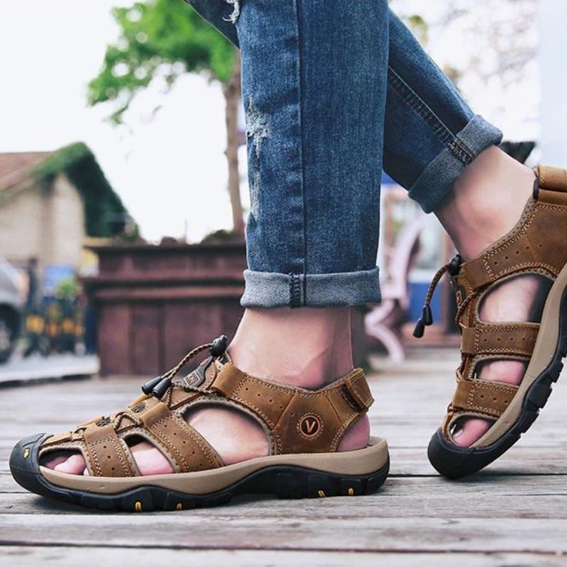 Herren Wandersandalen Orthopädische Komfortsandalen mit verstellbaren Riemen