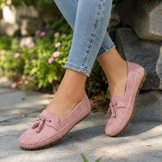 Damen Orthopädische Extra Weite Wildleder-Loafer