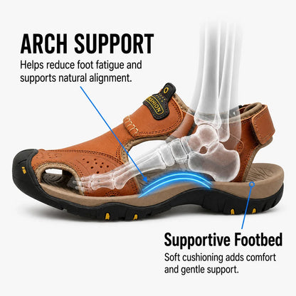 Herren Extra Breite Zehen Orthopädische Sandalen mit verstellbaren Riemen