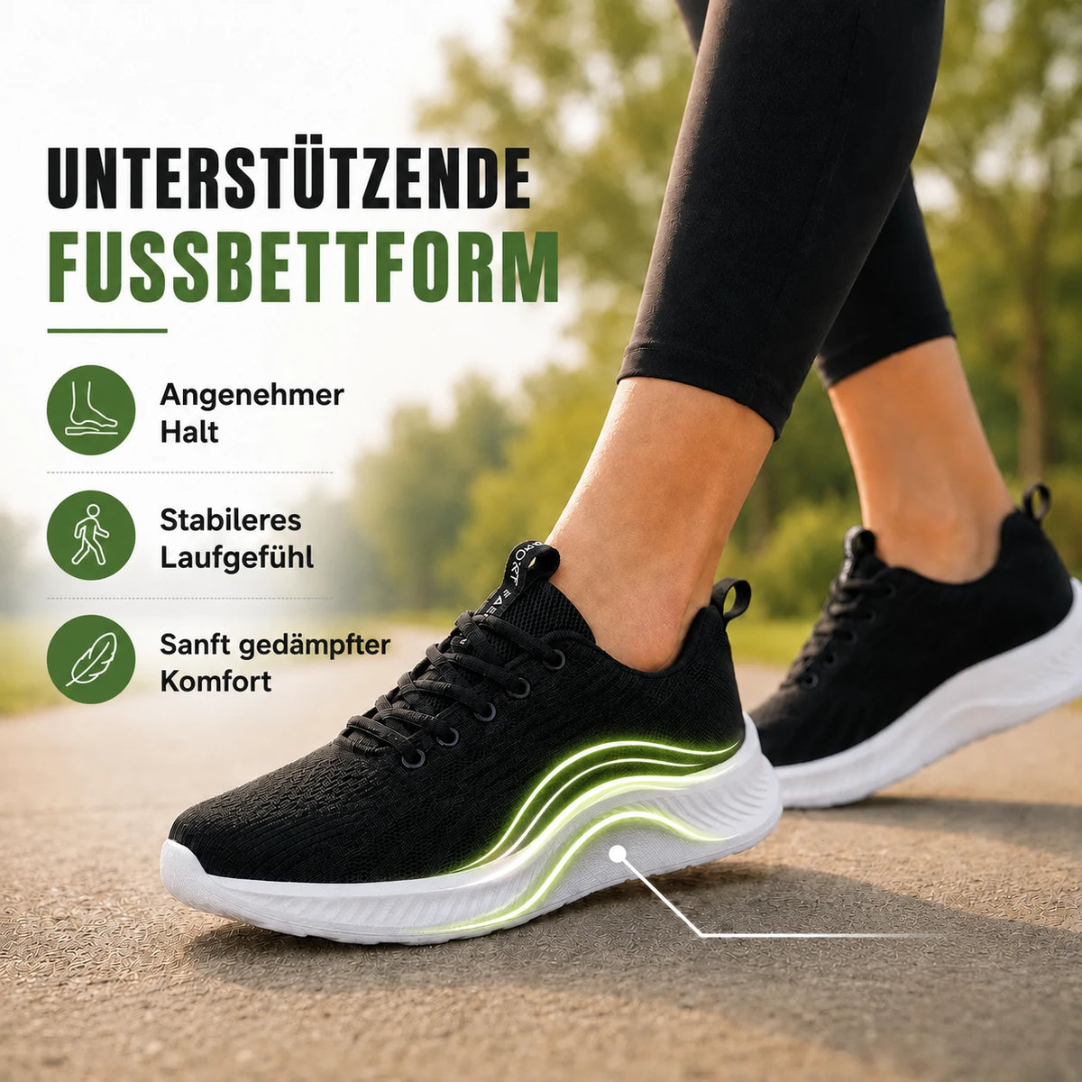 Unterstützende Fußbettform