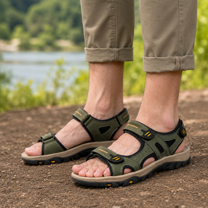 Herren Breite Zehenbox Verstellbare Orthopädische Stützsandalen
