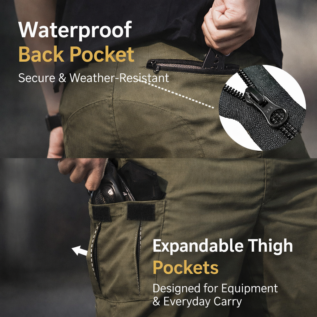 Herren Urban Cargo-Hose Wasserdicht Ripstop Tactical