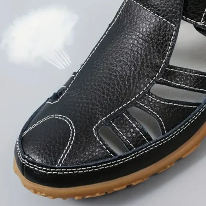 Orthopädische Leder-Komfortschuhe mit breiter Zehenbox