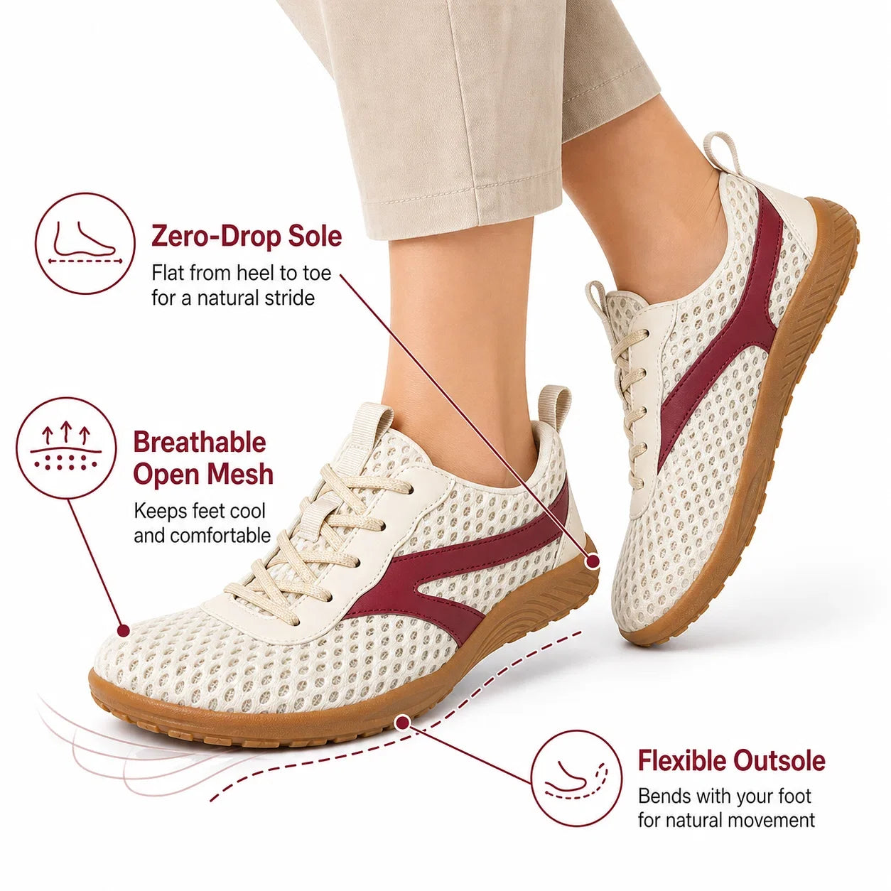Breite Zehenbox Barfuß-Wandertrainer – Unisex Rutschfeste Komfortschuhe