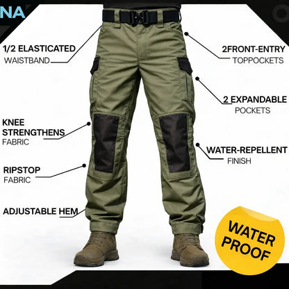 Herren Urban Cargo-Hose Wasserdicht Ripstop Tactical