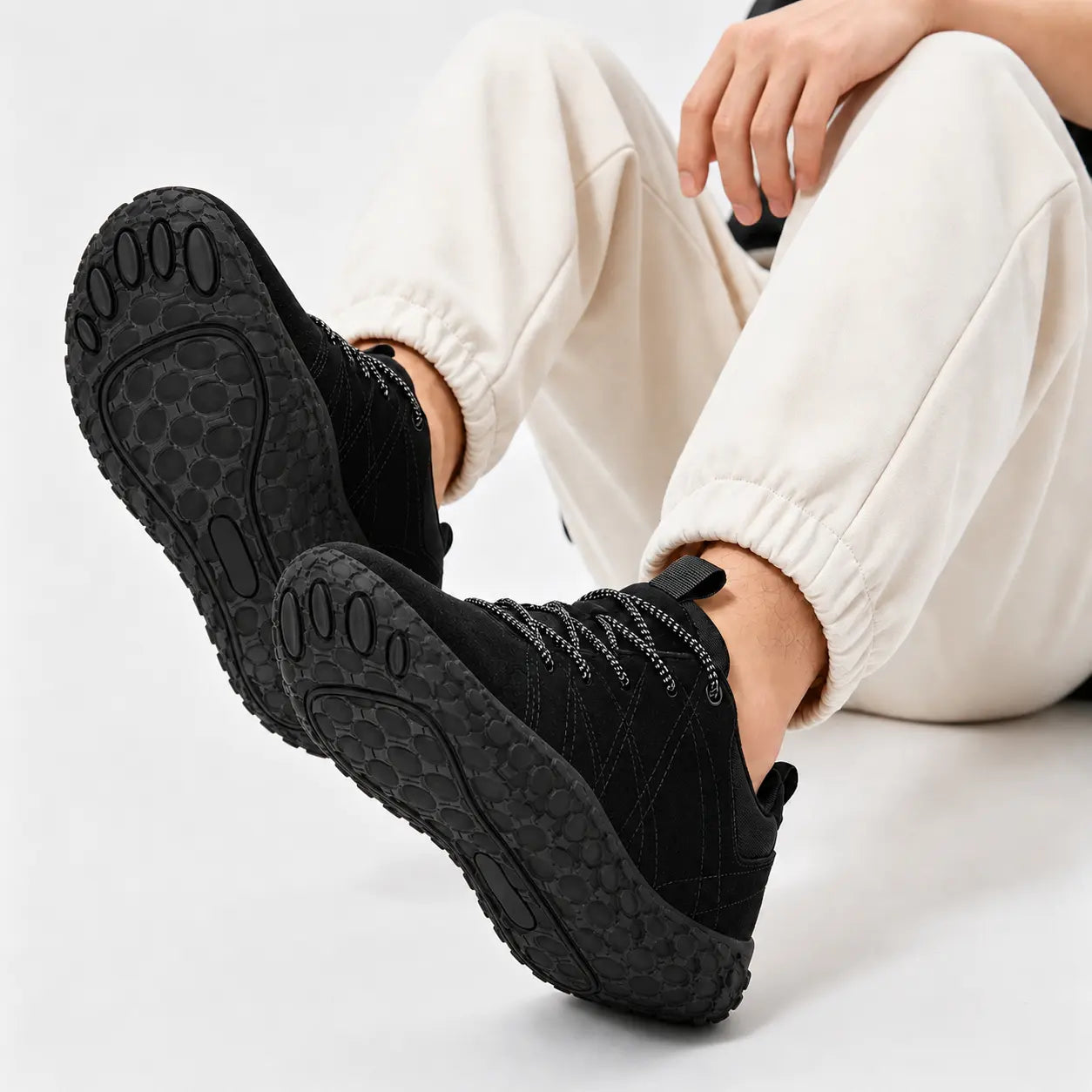 Orthopädische Wildleder Barfuß-Wanderschuhe | Breite Zehenbox