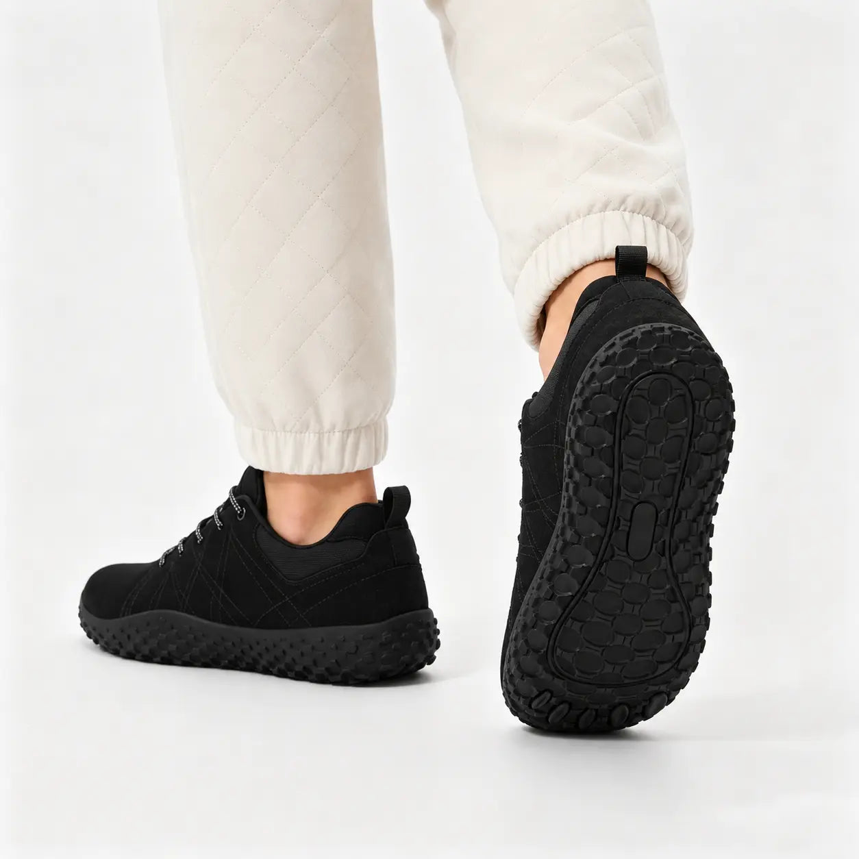 Orthopädische Wildleder Barfuß-Wanderschuhe | Breite Zehenbox