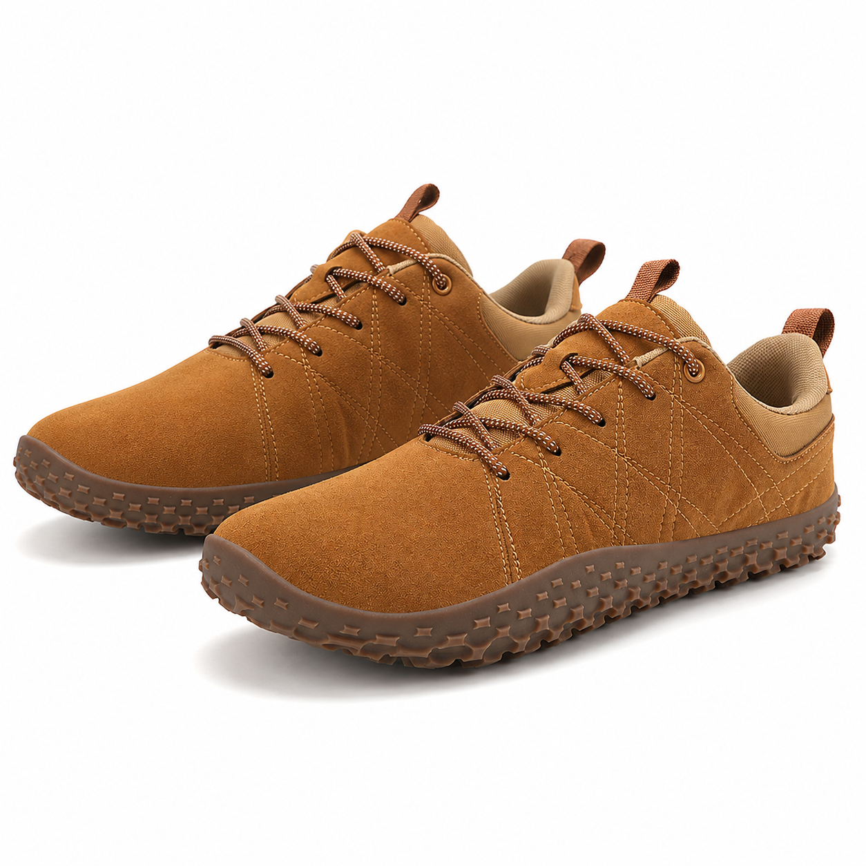 Orthopädische Wildleder Barfuß-Wanderschuhe | Breite Zehenbox