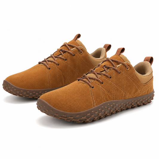 Orthopädische Wildleder Barfuß-Wanderschuhe | Breite Zehenbox