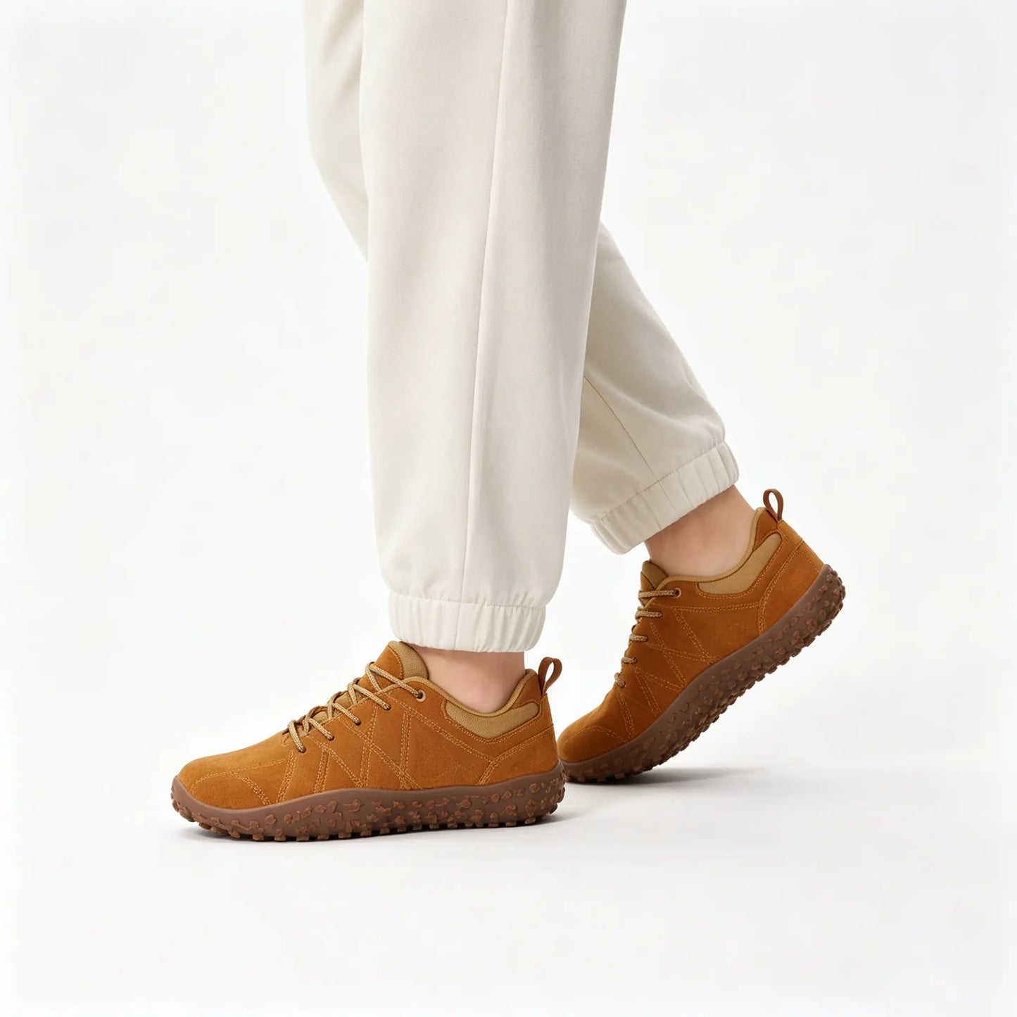 Orthopädische Wildleder Barfuß-Wanderschuhe | Breite Zehenbox