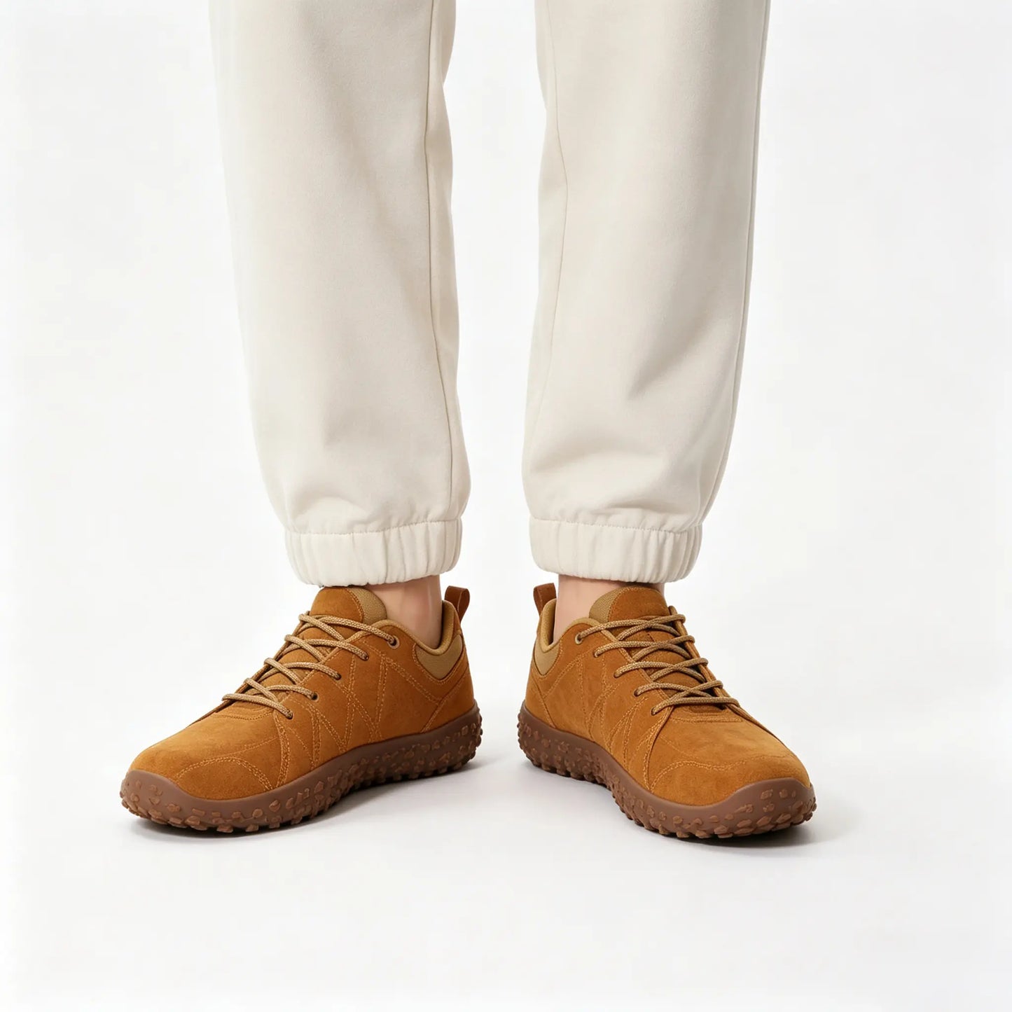 Orthopädische Wildleder Barfuß-Wanderschuhe | Breite Zehenbox