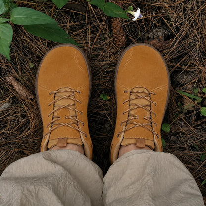 Orthopädische Wildleder Barfuß-Wanderschuhe | Breite Zehenbox