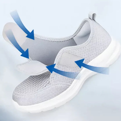 Weite Orthopädische Gehschuhe für geschwollene Füße mit verstellbarem Riemen