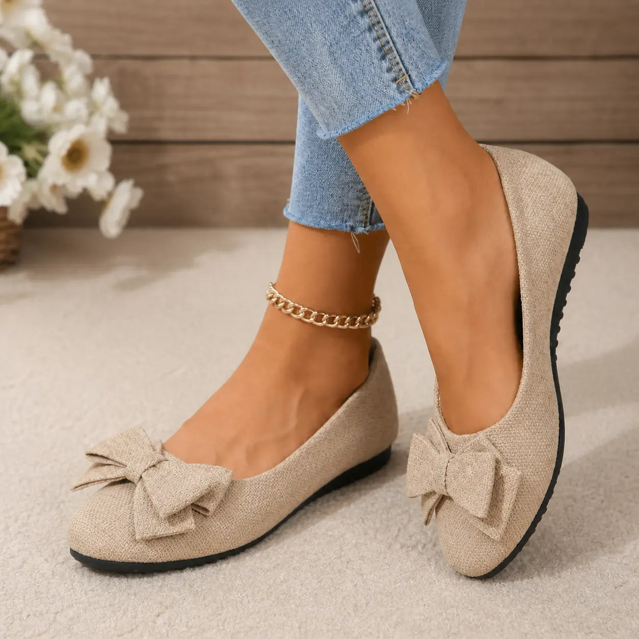 Damen Orthopädische Weite Komfort-Ballerinas