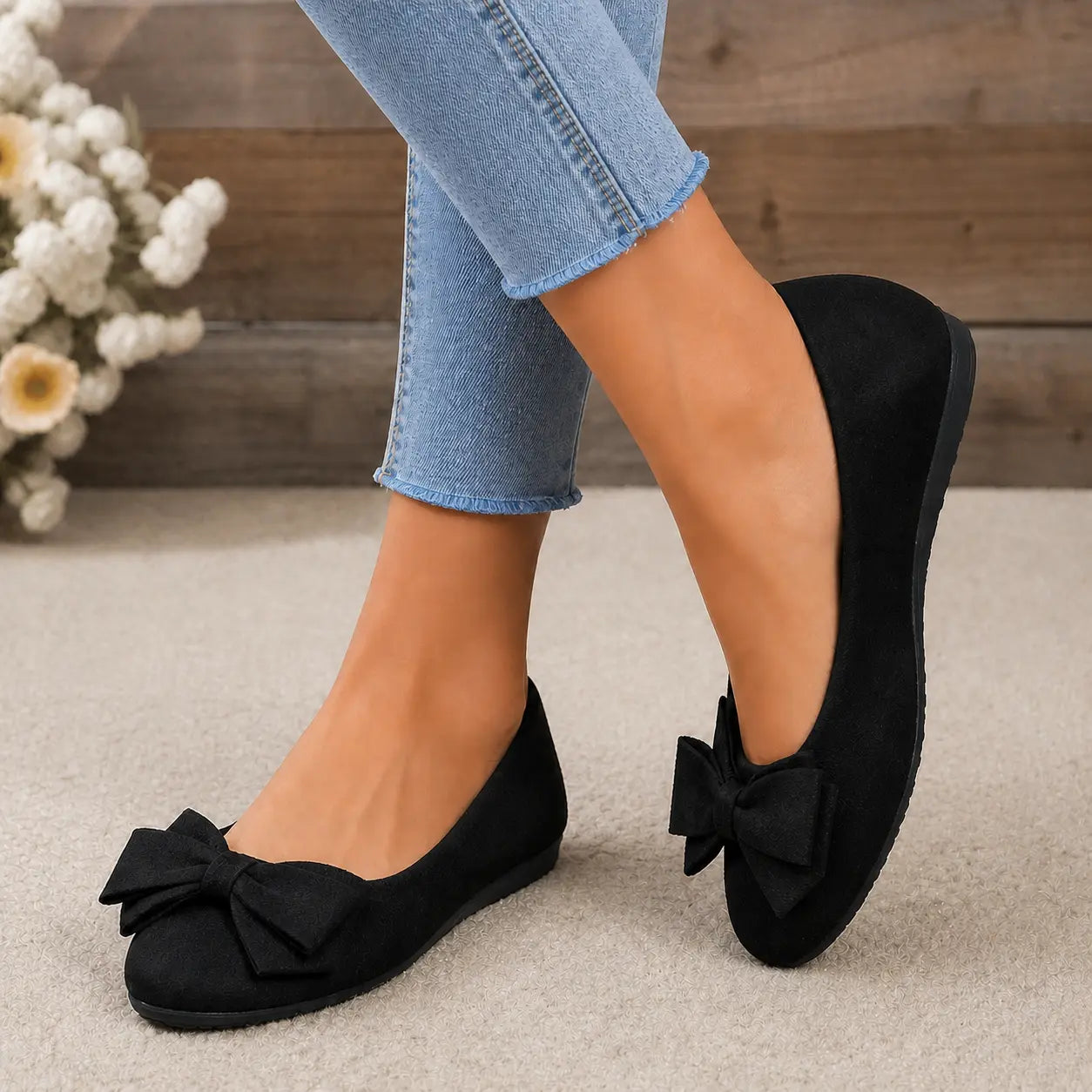 Damen Orthopädische Weite Komfort-Ballerinas