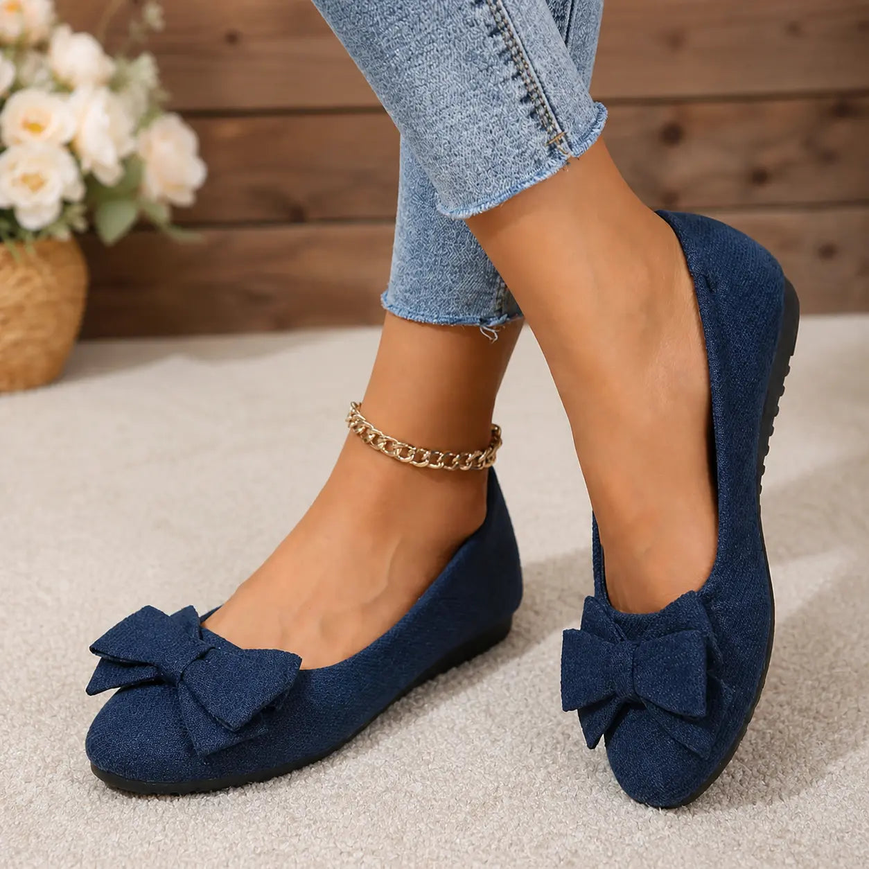 Damen Orthopädische Weite Komfort-Ballerinas
