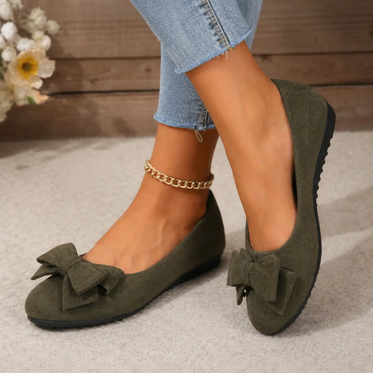 Damen Orthopädische Weite Komfort-Ballerinas