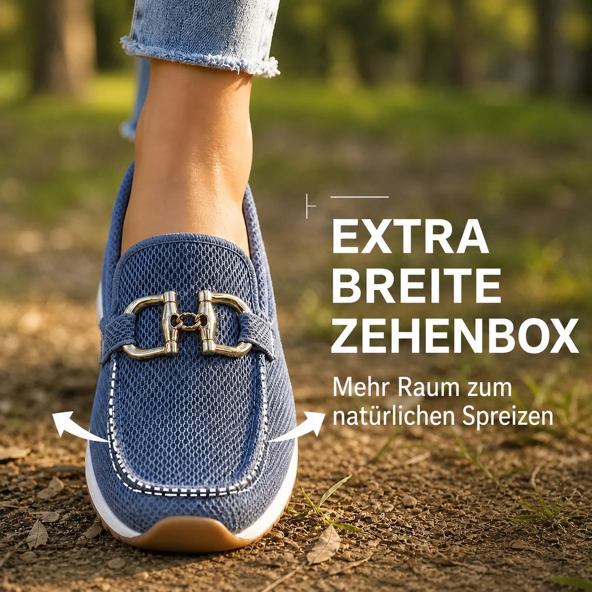 Extra breite Zehenbox
