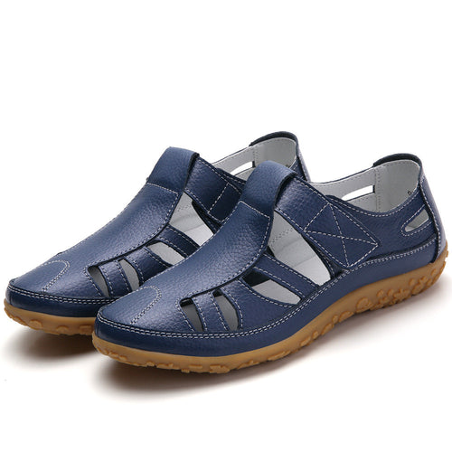 Orthopädische Leder-Komfortschuhe mit breiter Zehenbox
