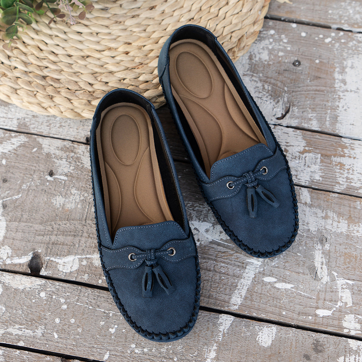 Damen Orthopädische Extra Weite Wildleder-Loafer
