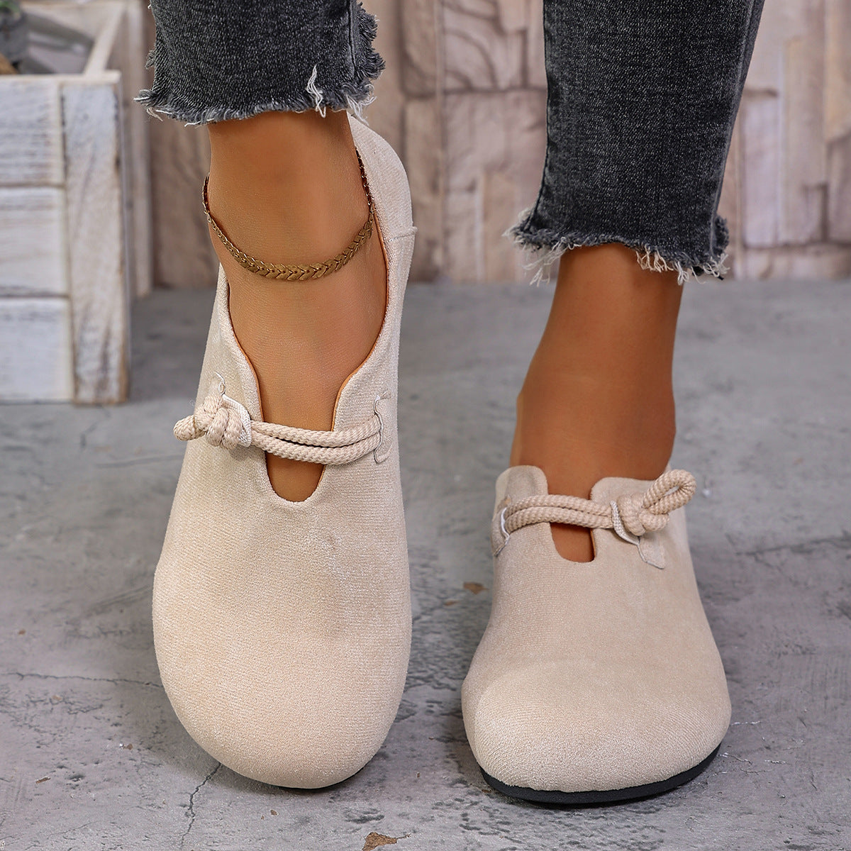 Damen Weiche Flache Schuhe in Weiter Passform