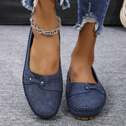 Damen Orthopädische Komfortable Wildleder-Loafer