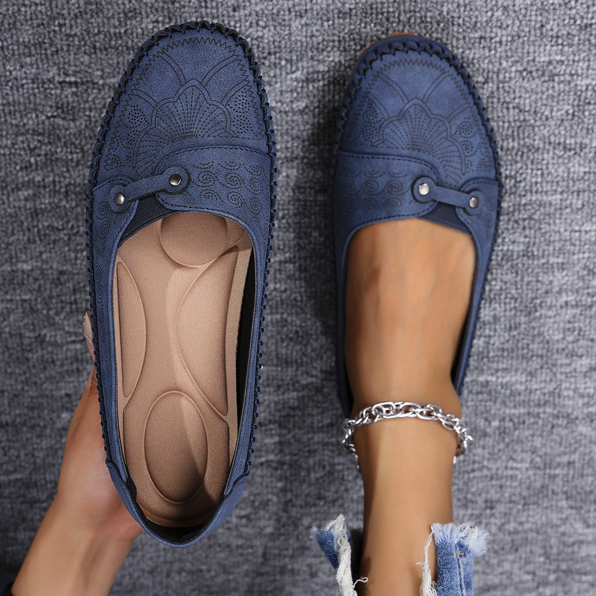 Damen Orthopädische Komfortable Wildleder-Loafer