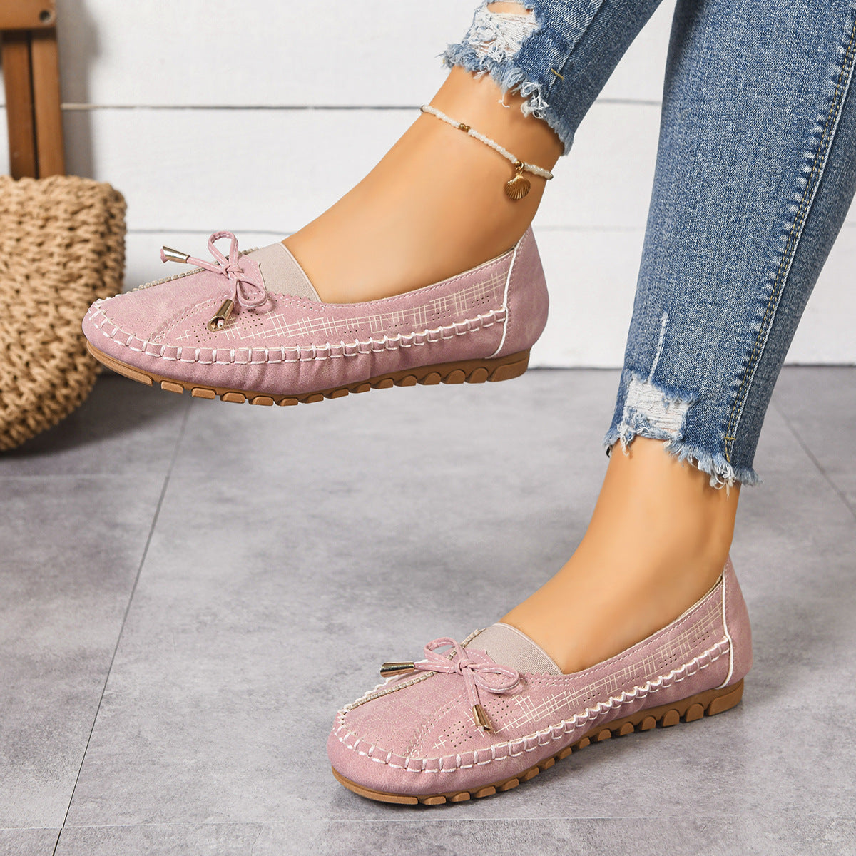 Damen Orthopädische Weite Slip-On Loafer