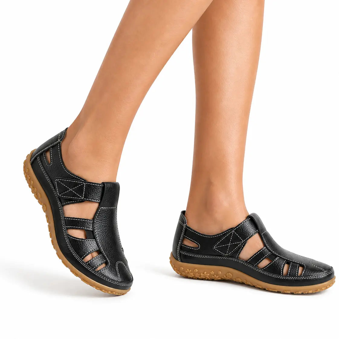 Orthopädische Leder-Komfortschuhe mit breiter Zehenbox