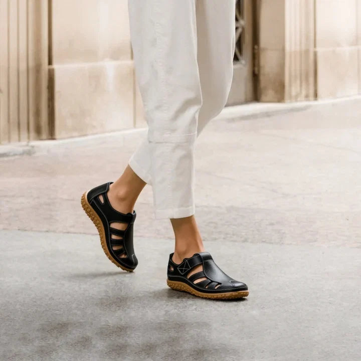 Orthopädische Leder-Komfortschuhe mit breiter Zehenbox
