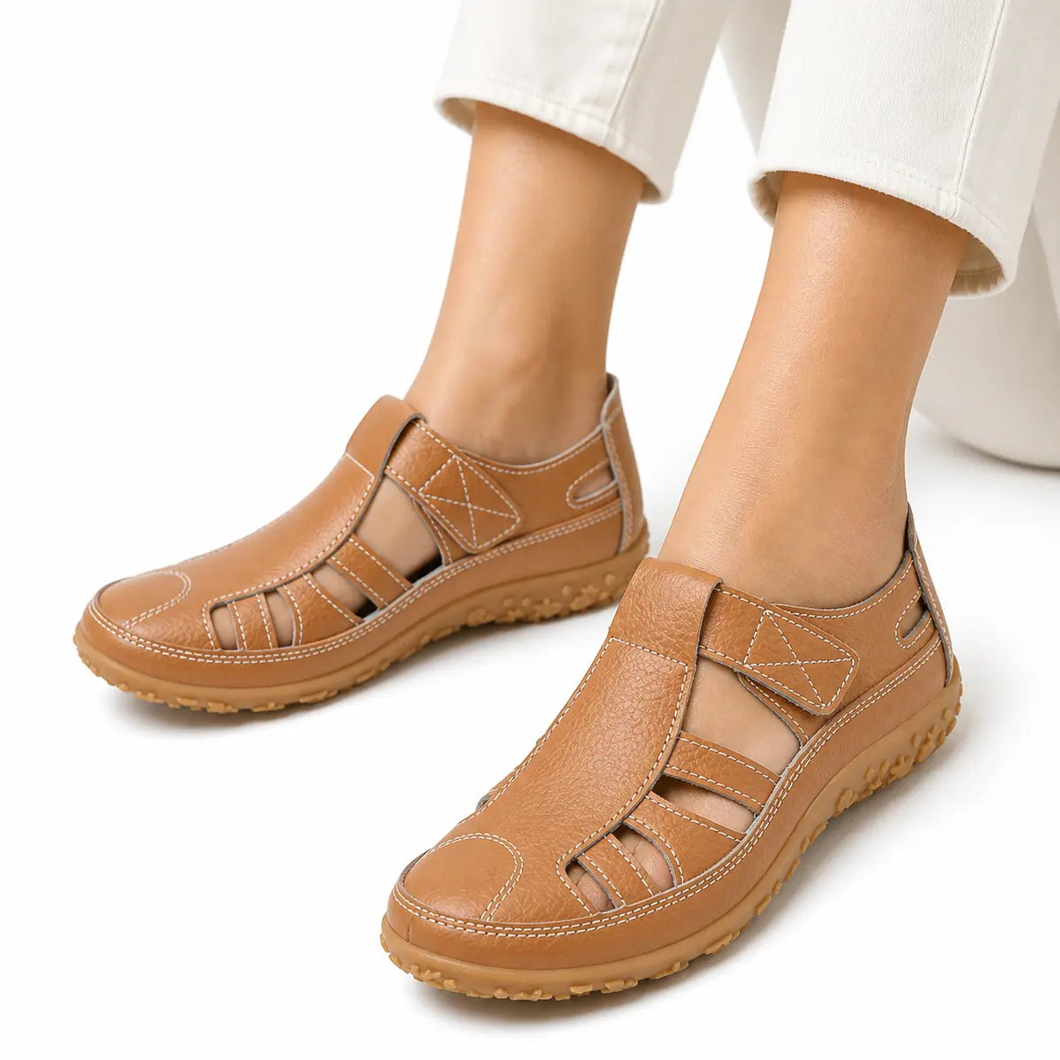 Orthopädische Leder-Komfortschuhe mit breiter Zehenbox
