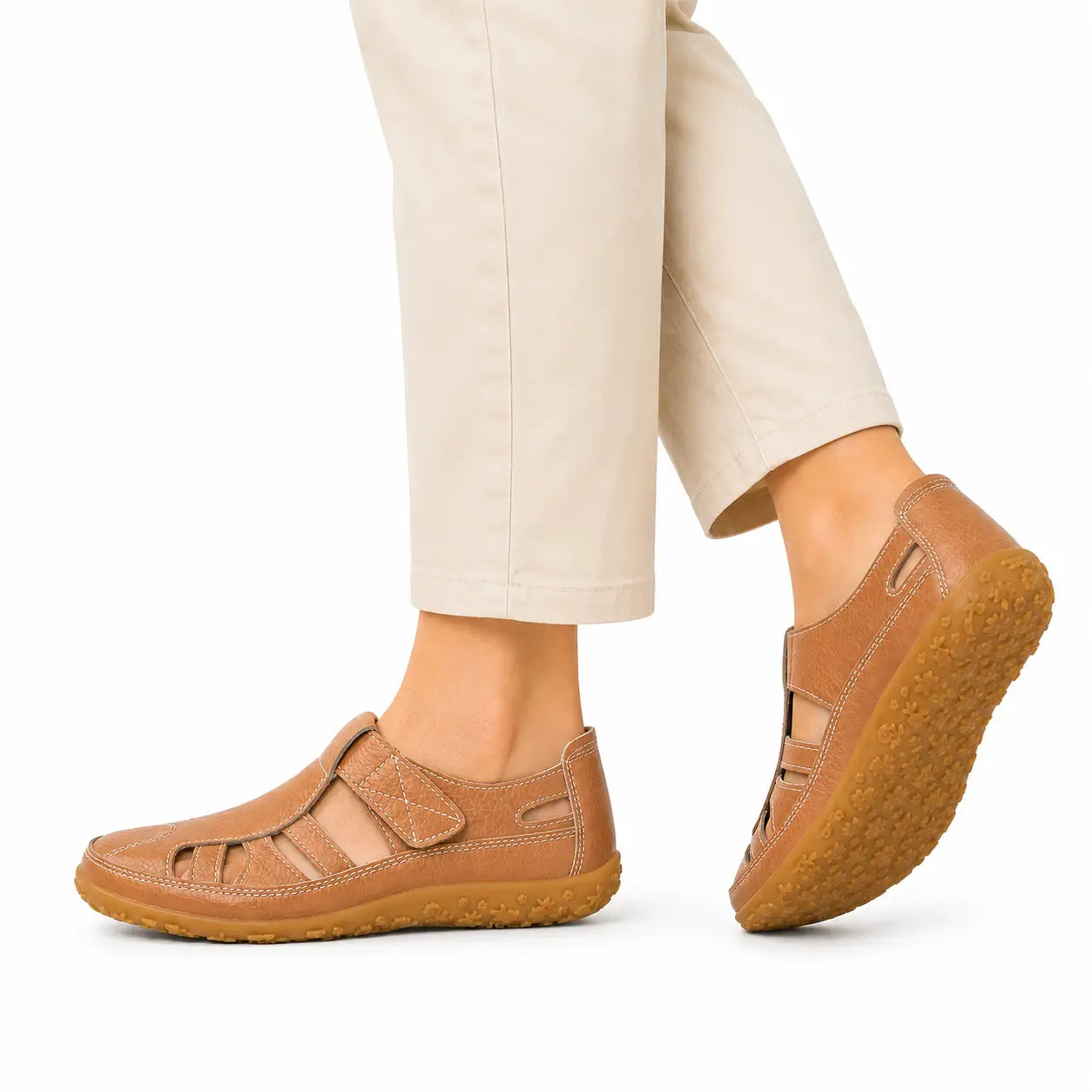 Orthopädische Leder-Komfortschuhe mit breiter Zehenbox