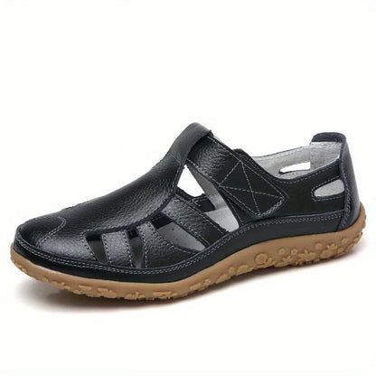 Orthopädische Leder-Komfortschuhe mit breiter Zehenbox