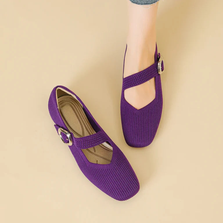 Damen Orthopädische Atmungsaktive Mary-Jane-Flats