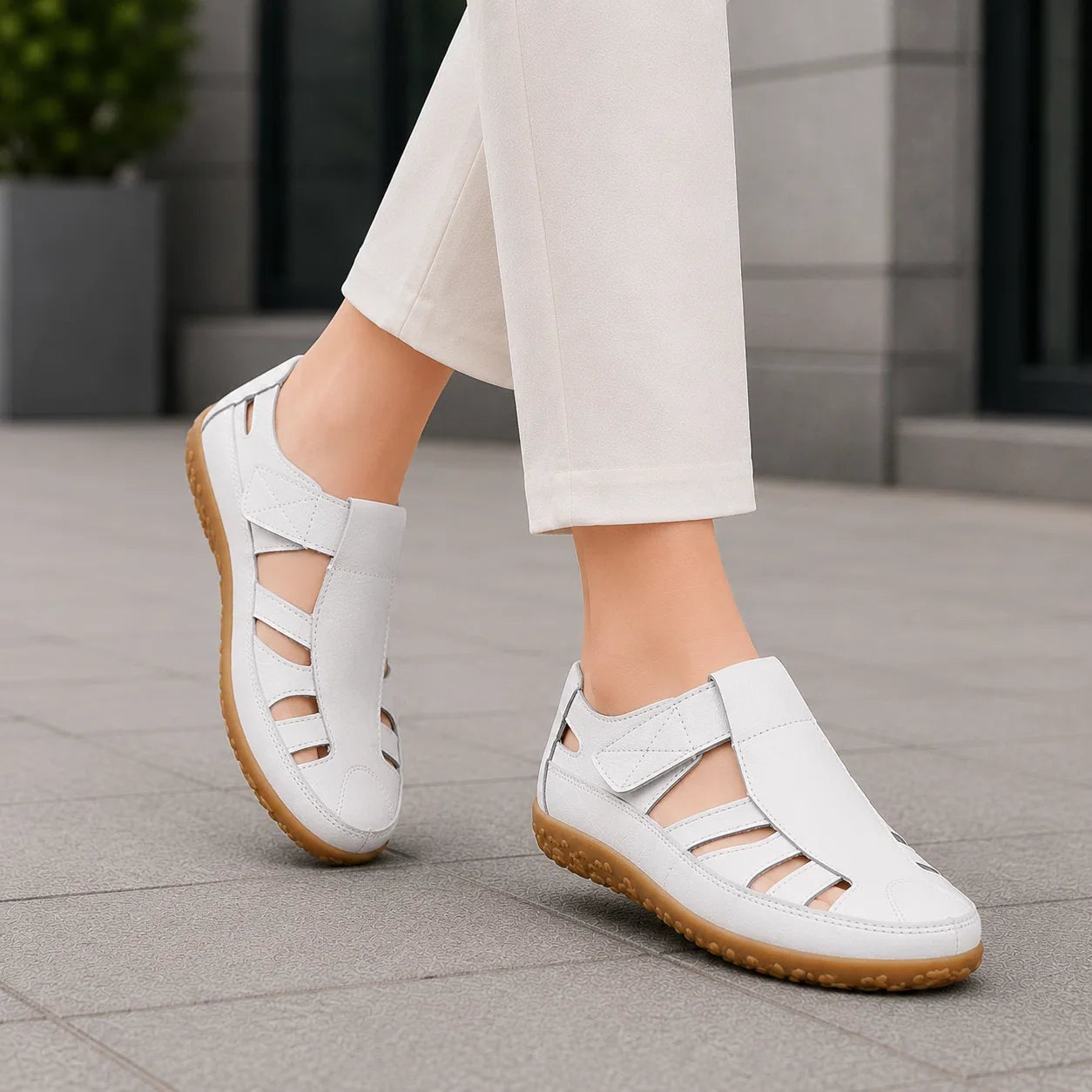 Orthopädische Leder-Komfortschuhe mit breiter Zehenbox