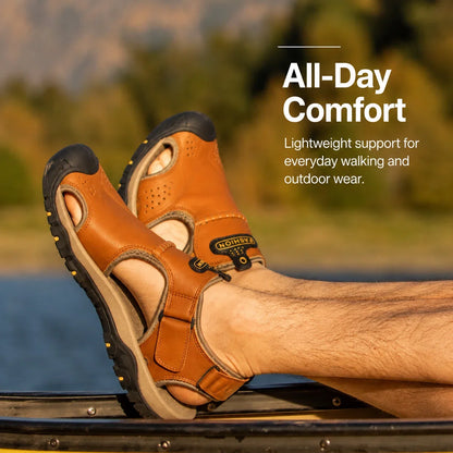Herren Extra Breite Zehen Orthopädische Sandalen mit verstellbaren Riemen