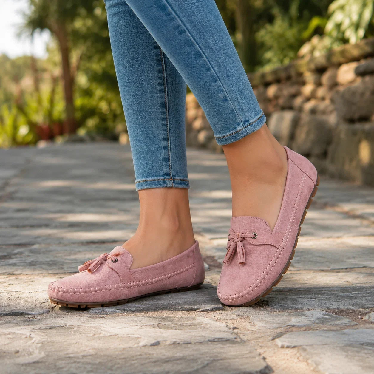 Damen Orthopädische Extra Weite Wildleder-Loafer